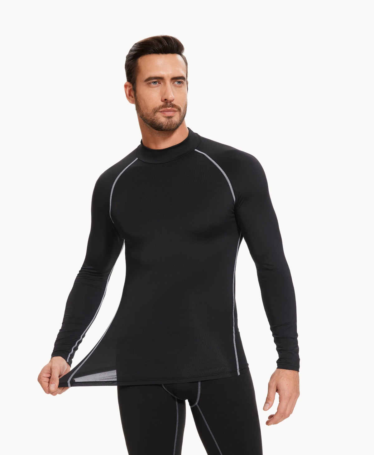 AMZSPORT Men's Long Sleeve Compression Shirt, Quick-Dry