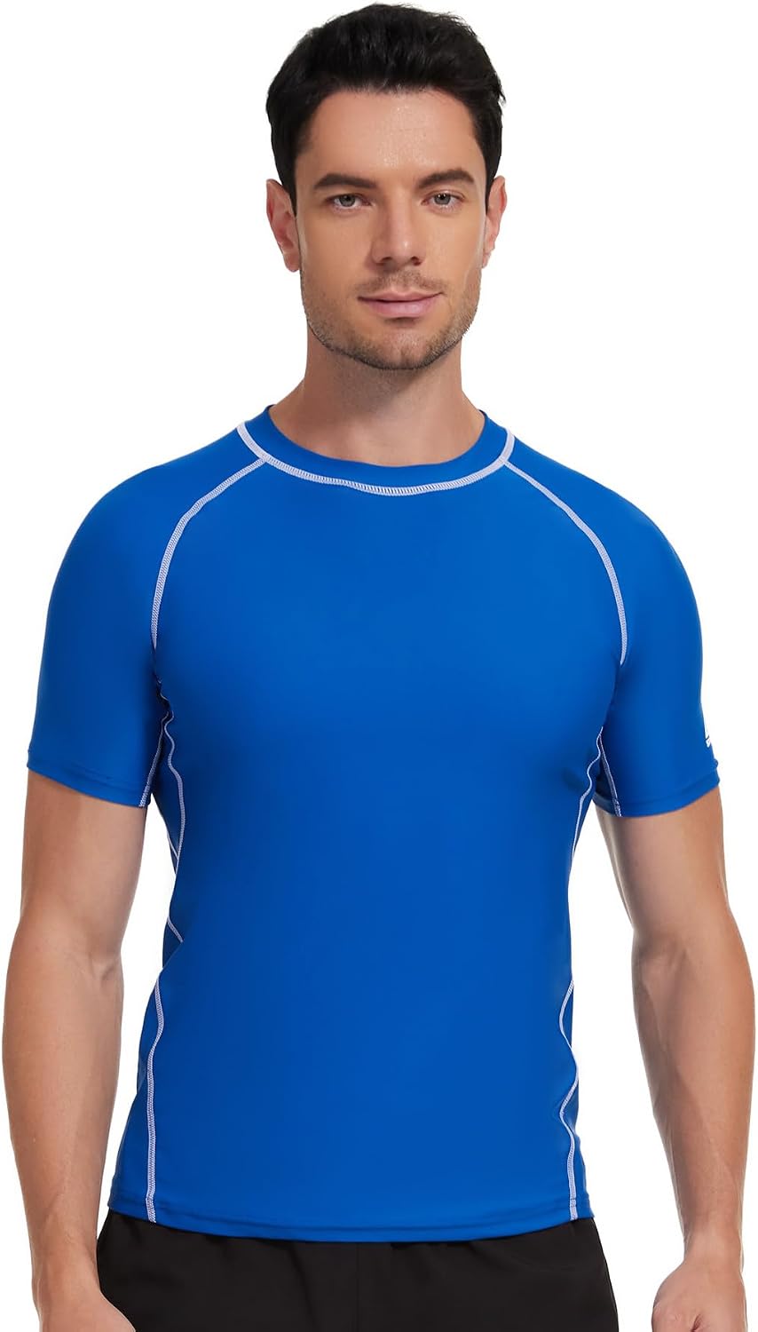 AMZSPORT Men's Rash Guard Shirt, UPF 50+ UV Protection