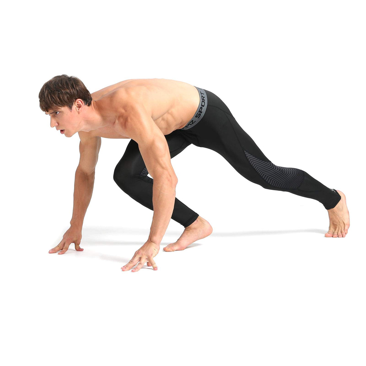 AMZSPORT Men's Quick-Dry Compression Running Tights