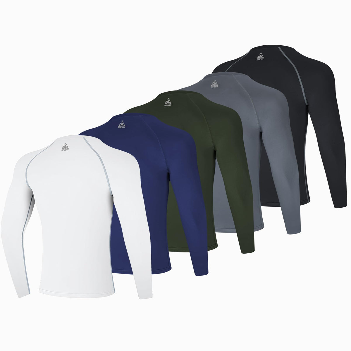AMZSPORT Men's Long Sleeve Compression Running Shirt Quick Dry