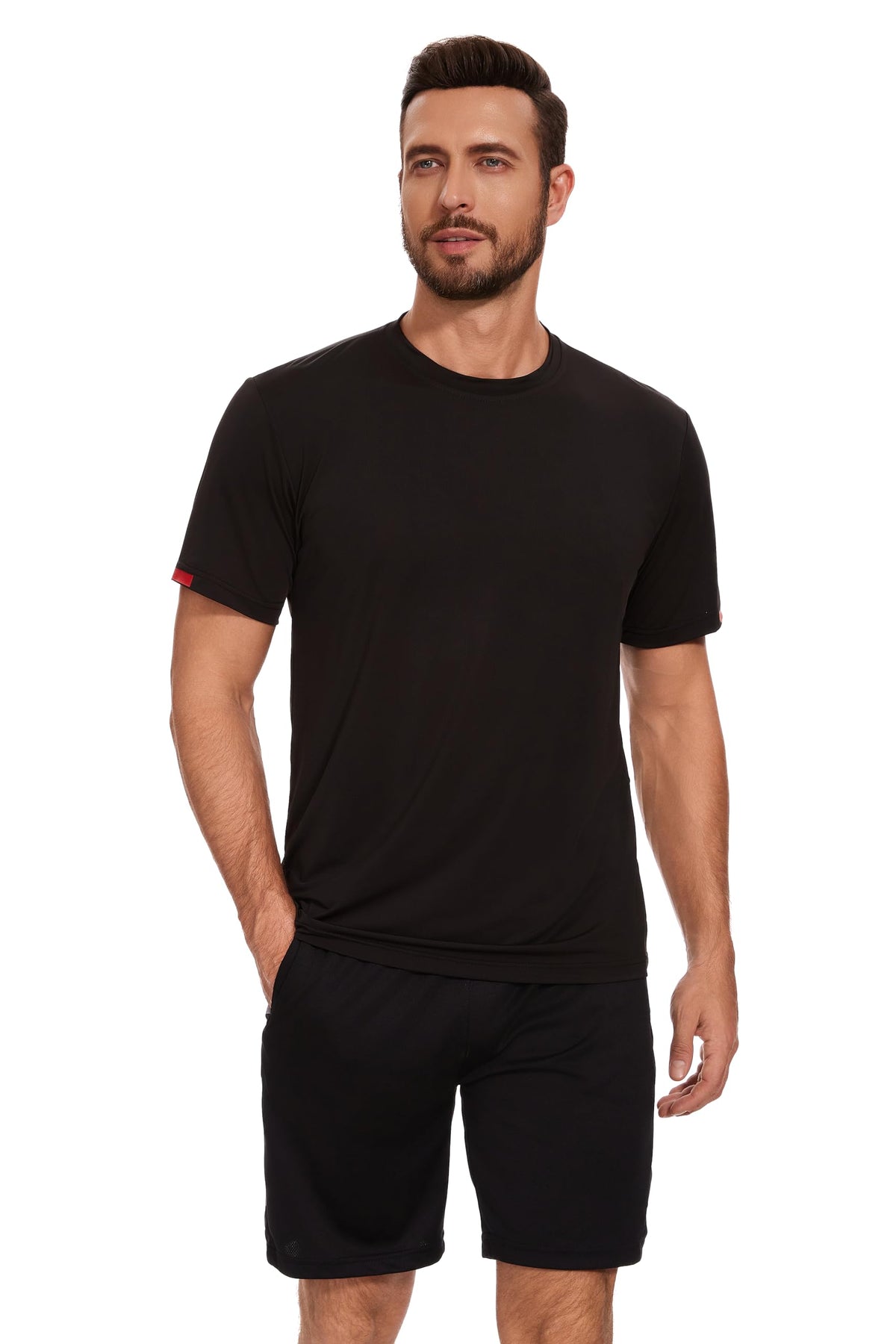 AMZSPORT Herren Sport T-Shirts, 3/5er-Pack Atmungsaktive & Schnelltrocknende Mesh Kurzarmshirts für Laufen, Training & Fitness