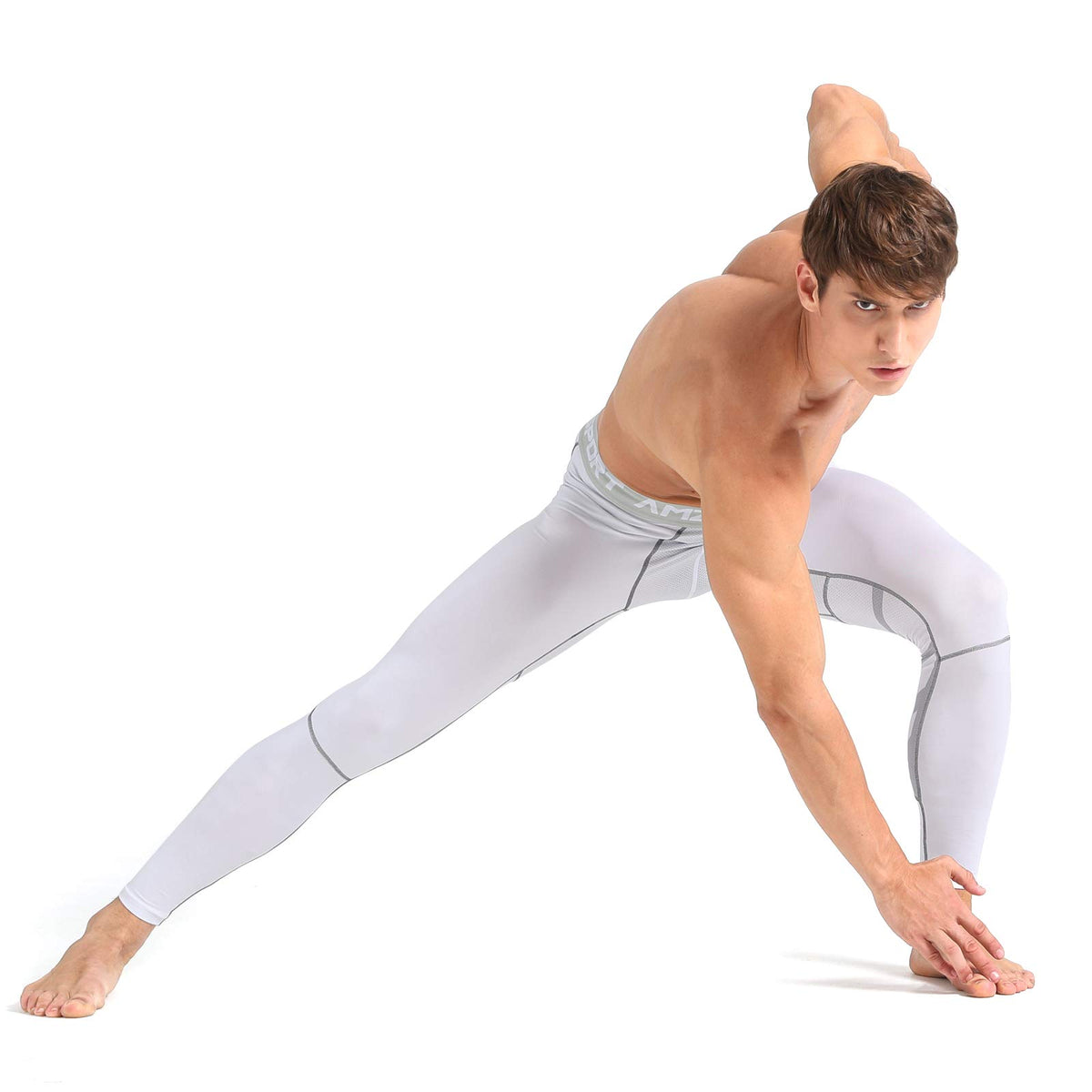 AMZSPORT Men's Quick-Dry Compression Running Tights