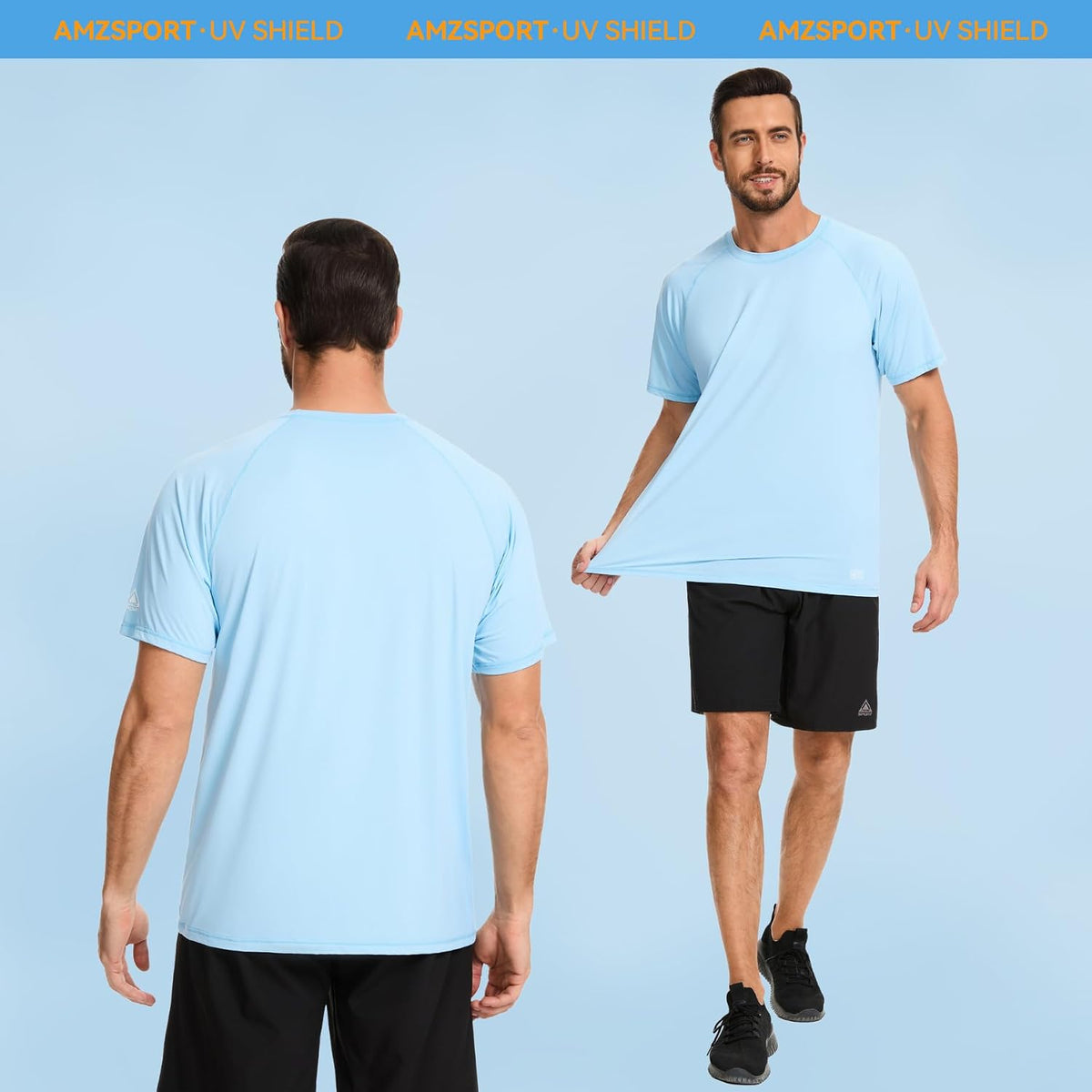 AMZSPORT Men's UPF 50+ Rash Guard Shirt