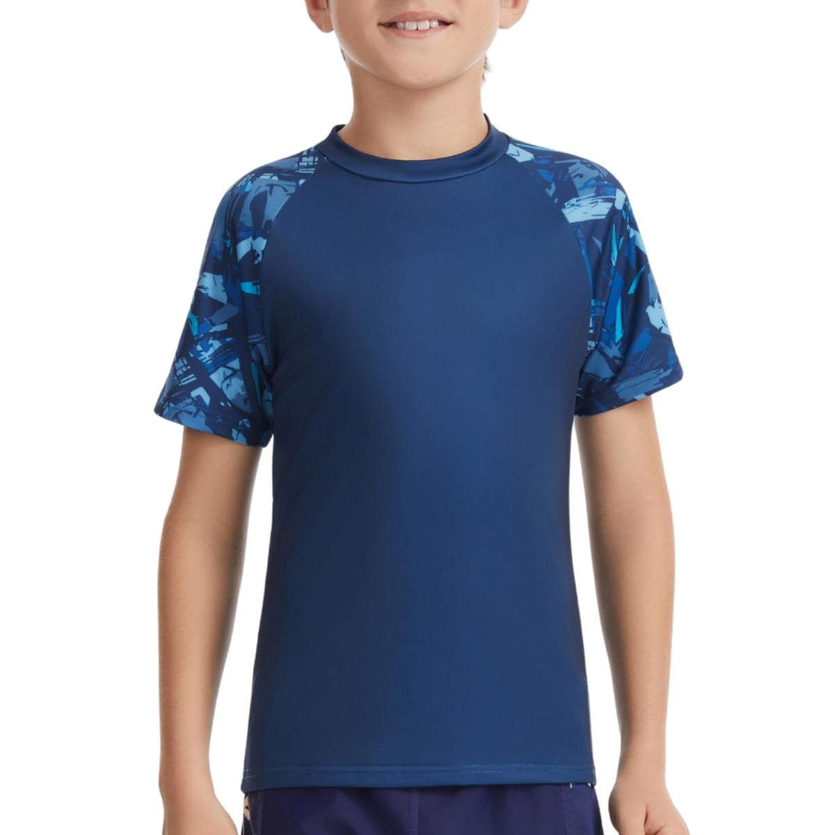 AMZSPORT Kids UPF 50+ Short Sleeve Swim Shirt