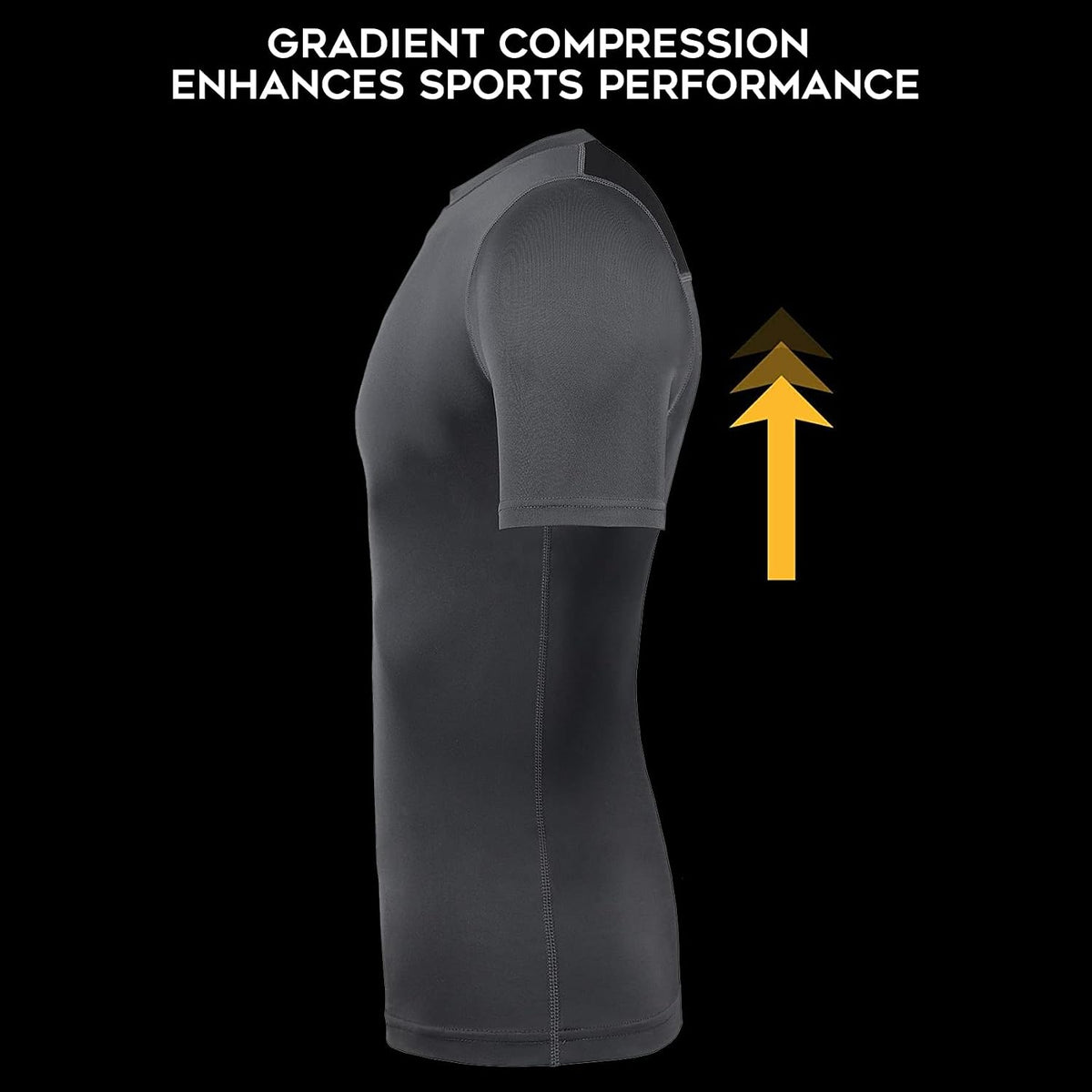AMZSPORT Men's Short Sleeve Compression Shirt, Cool Dry Running Top