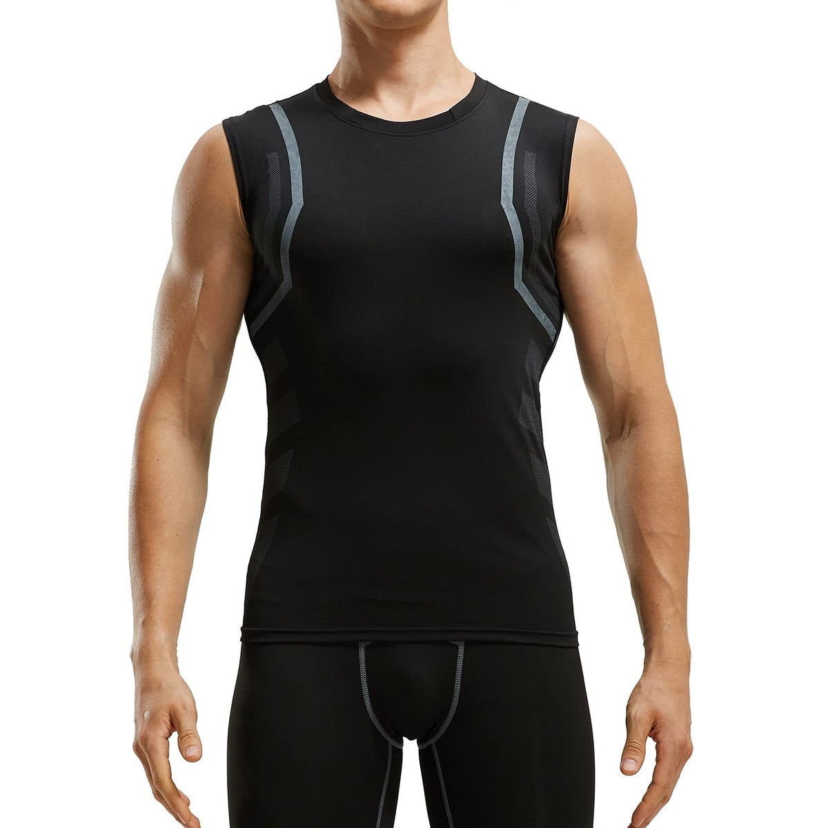AMZSPORT Men's Compression Sleeveless Shirt, Sports Tank Top