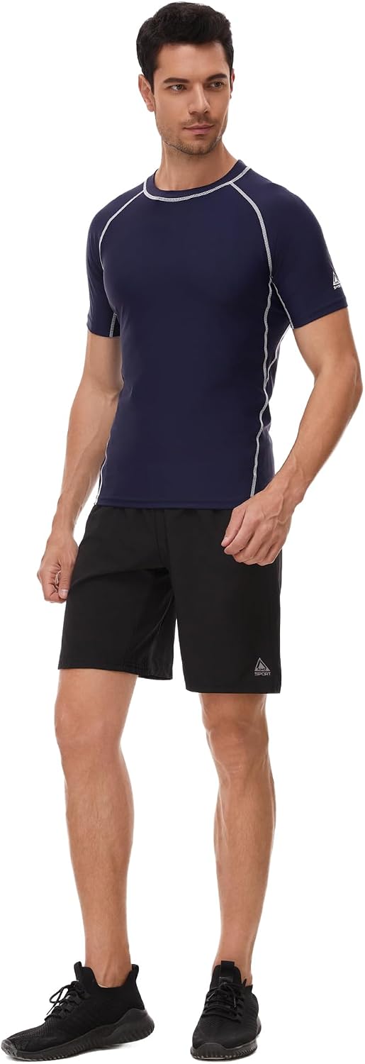 AMZSPORT Men's Rash Guard Shirt, UPF 50+ UV Protection