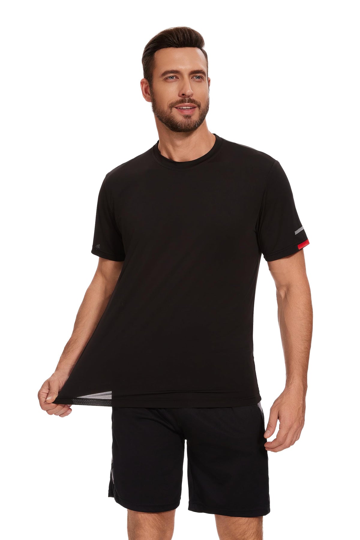 AMZSPORT Herren Sport T-Shirts, 3/5er-Pack Atmungsaktive & Schnelltrocknende Mesh Kurzarmshirts für Laufen, Training & Fitness