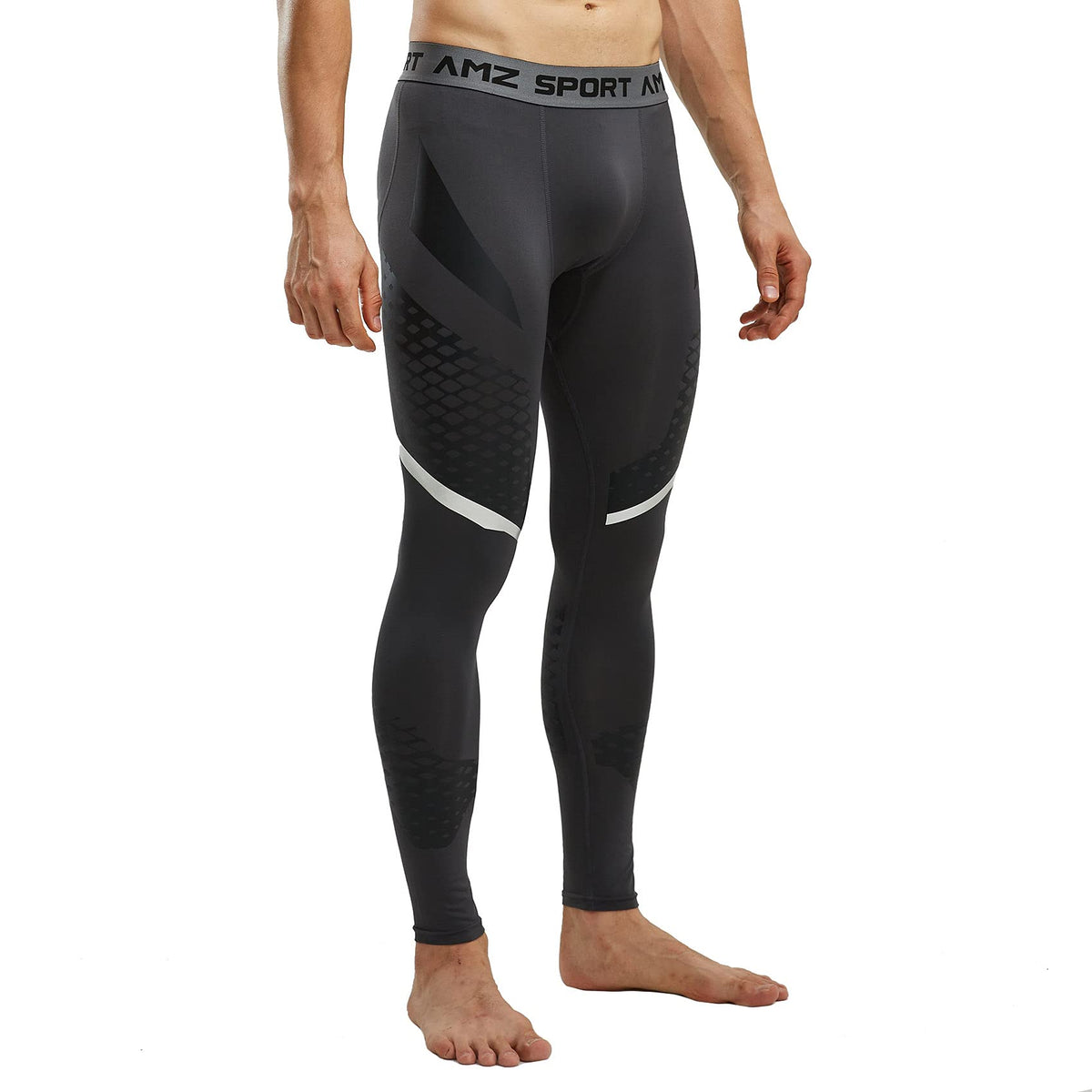 AMZSPORT Men's Quick-Dry Compression Running Tights