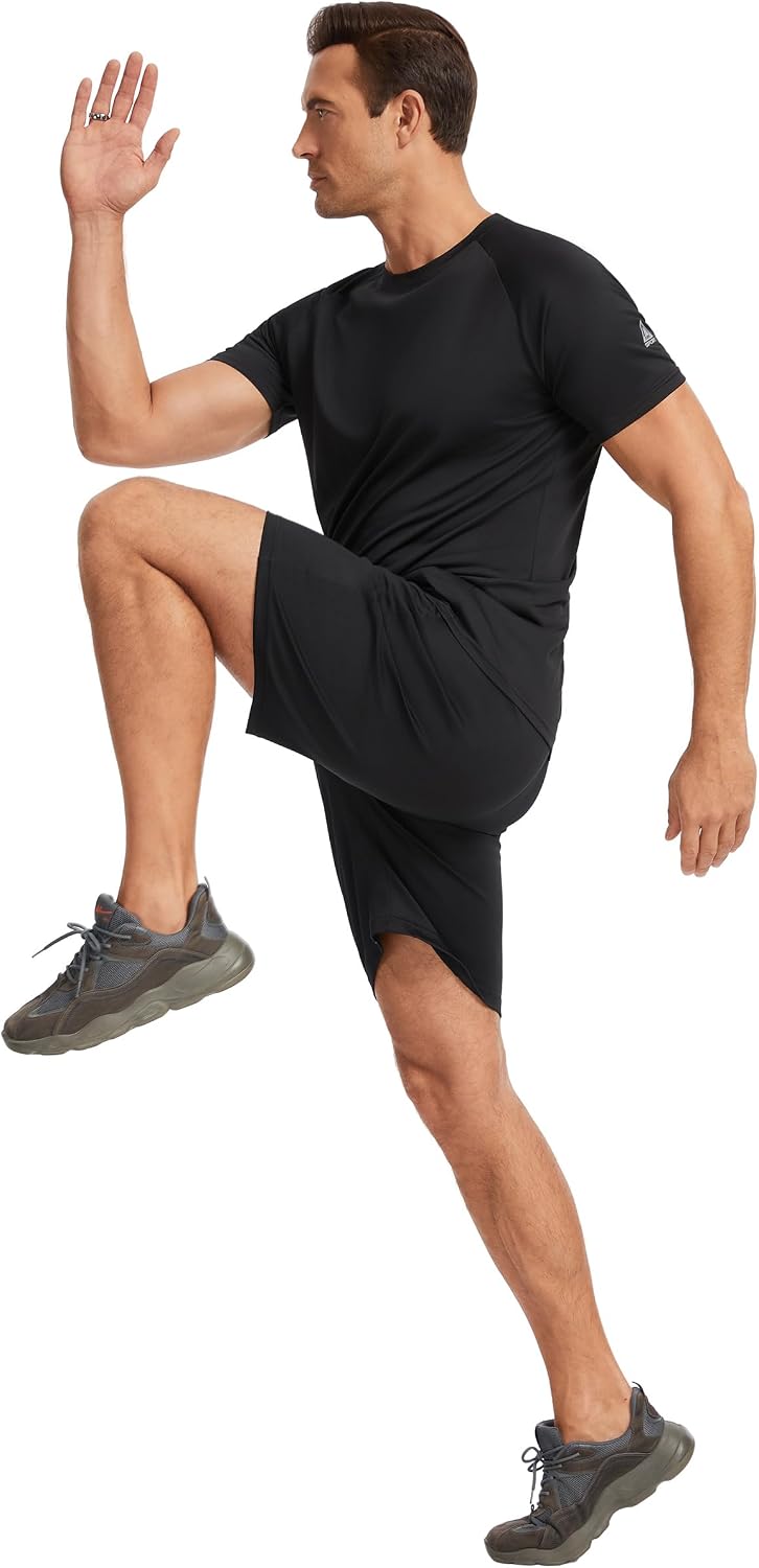 AMZSPORT Men's Lightweight Breathable Short Sleeve Running T-Shirt