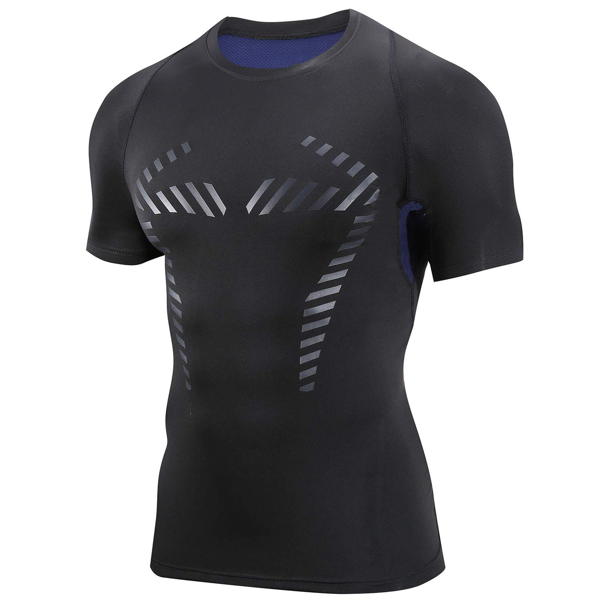 AMZSPORT Men's Breathable Compression Shirt, Short Sleeve
