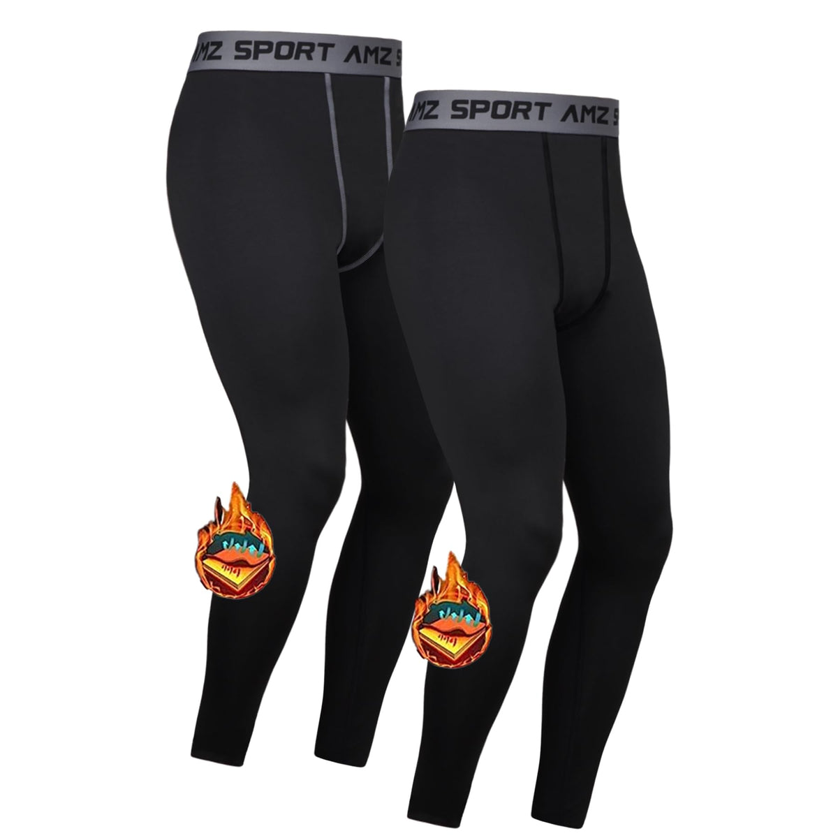 AMZSPORT Men's 2-Pack Compression Leggings