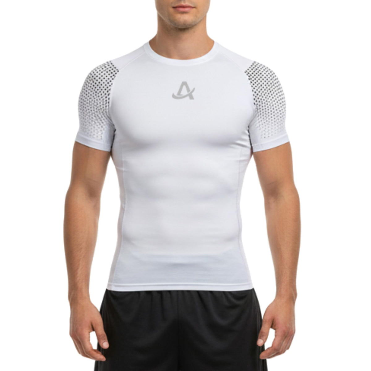 AMZSPORT Men's Short Sleeve Compression Shirt Quick-Dry Running Top
