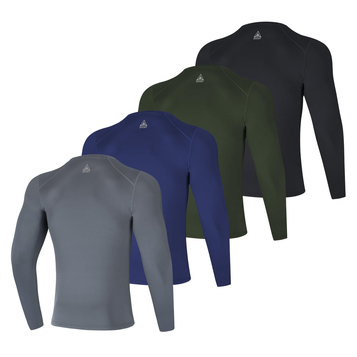 AMZSPORT Men's Long Sleeve Compression Shirt, Quick-Dry