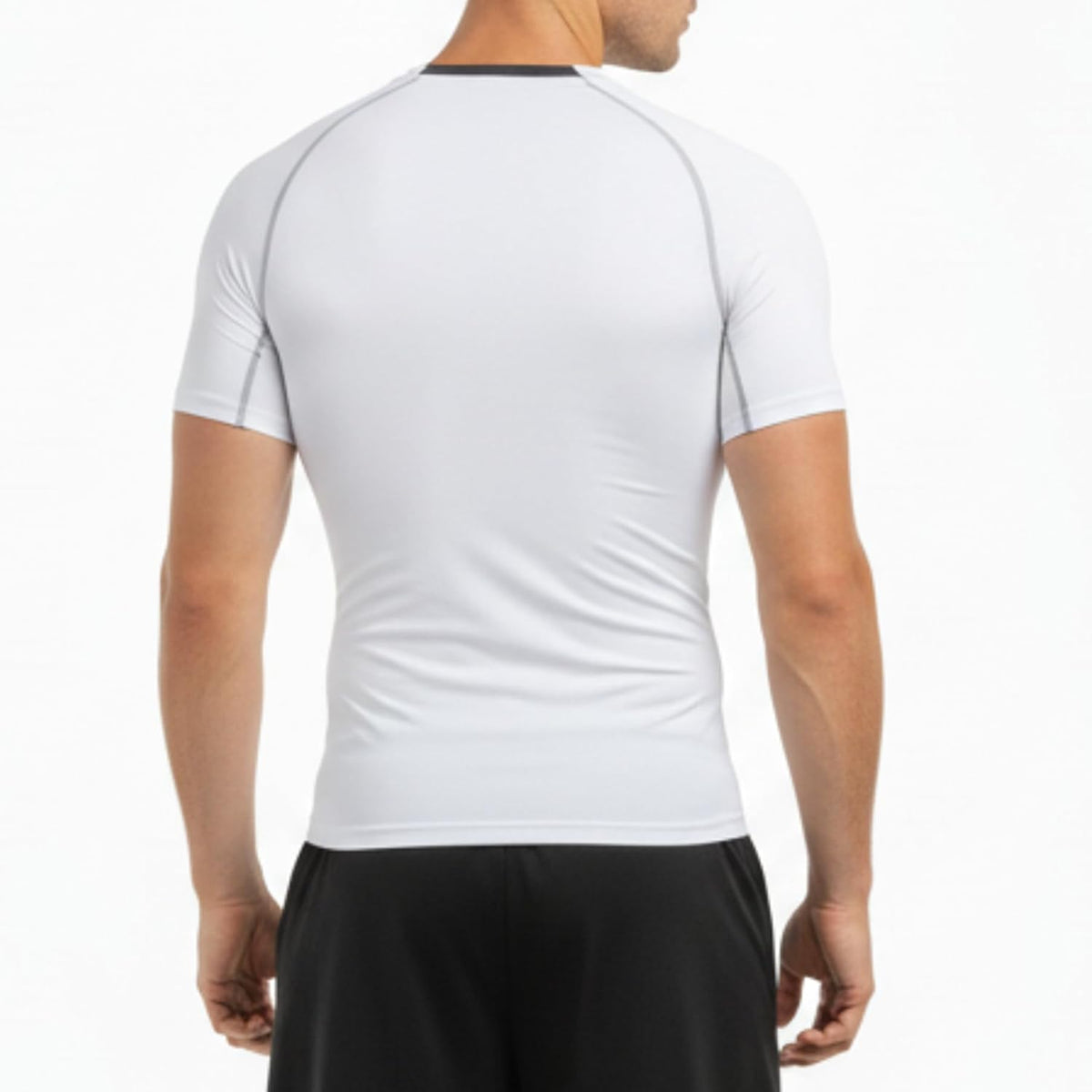 AMZSPORT Men's Short Sleeve Compression Shirt, Cool Dry Running Top