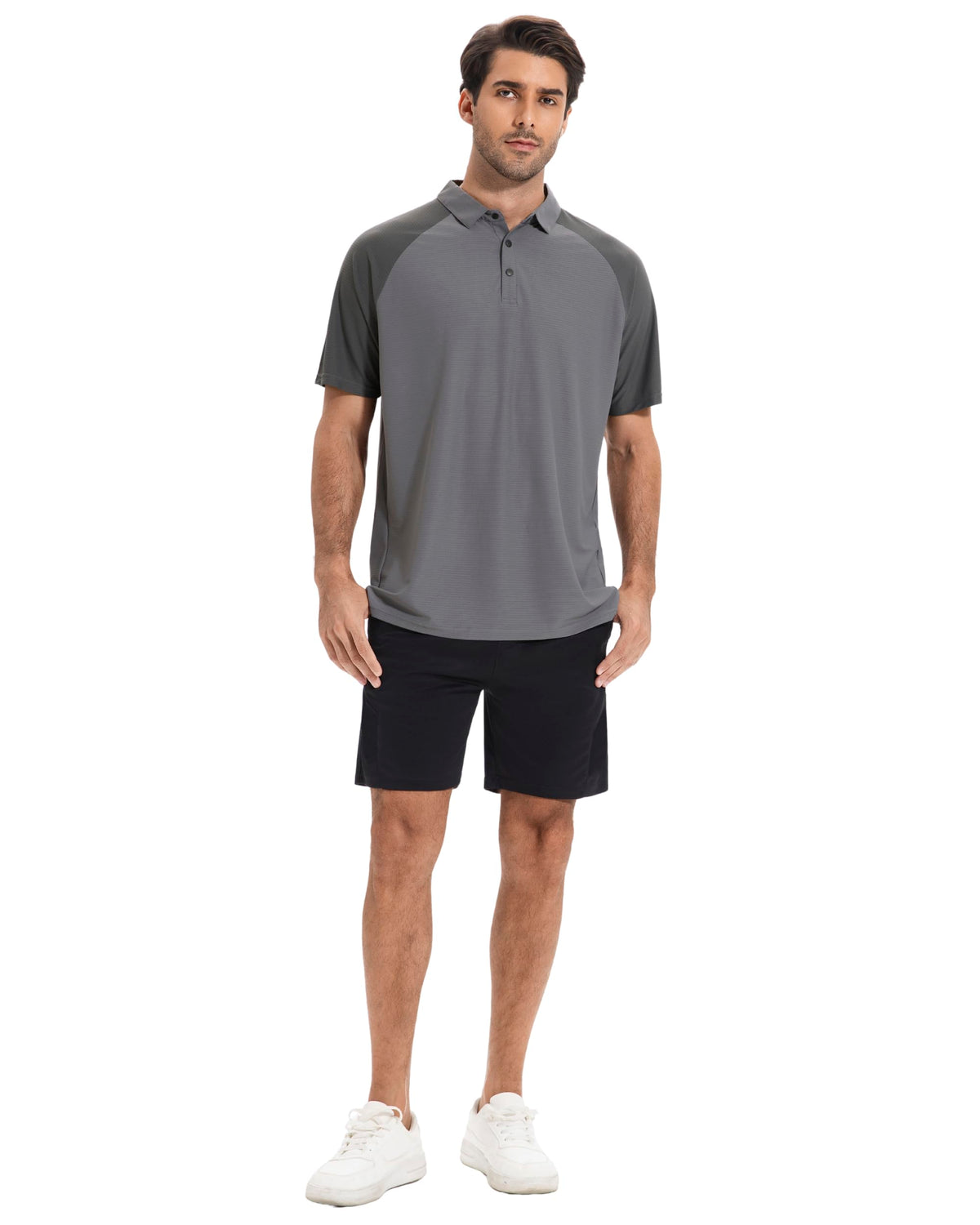 AMZSPORT Men's Short Sleeve Golf Polo Shirt For Tennis Sport
