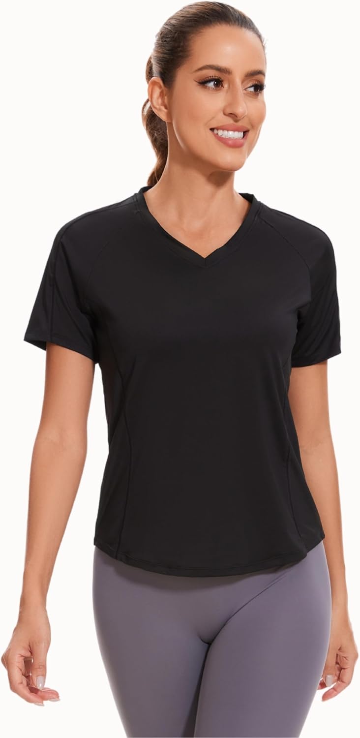 AMZSPORT Women's Short Sleeve Sport T-Shirt Breathable Running Top
