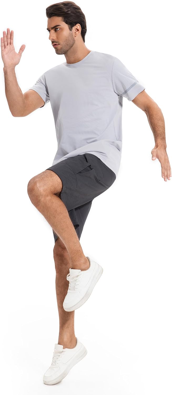 AMZSPORT Men's Quick-Dry Short Sleeve T-Shirt for Gym and Outdoor Sport