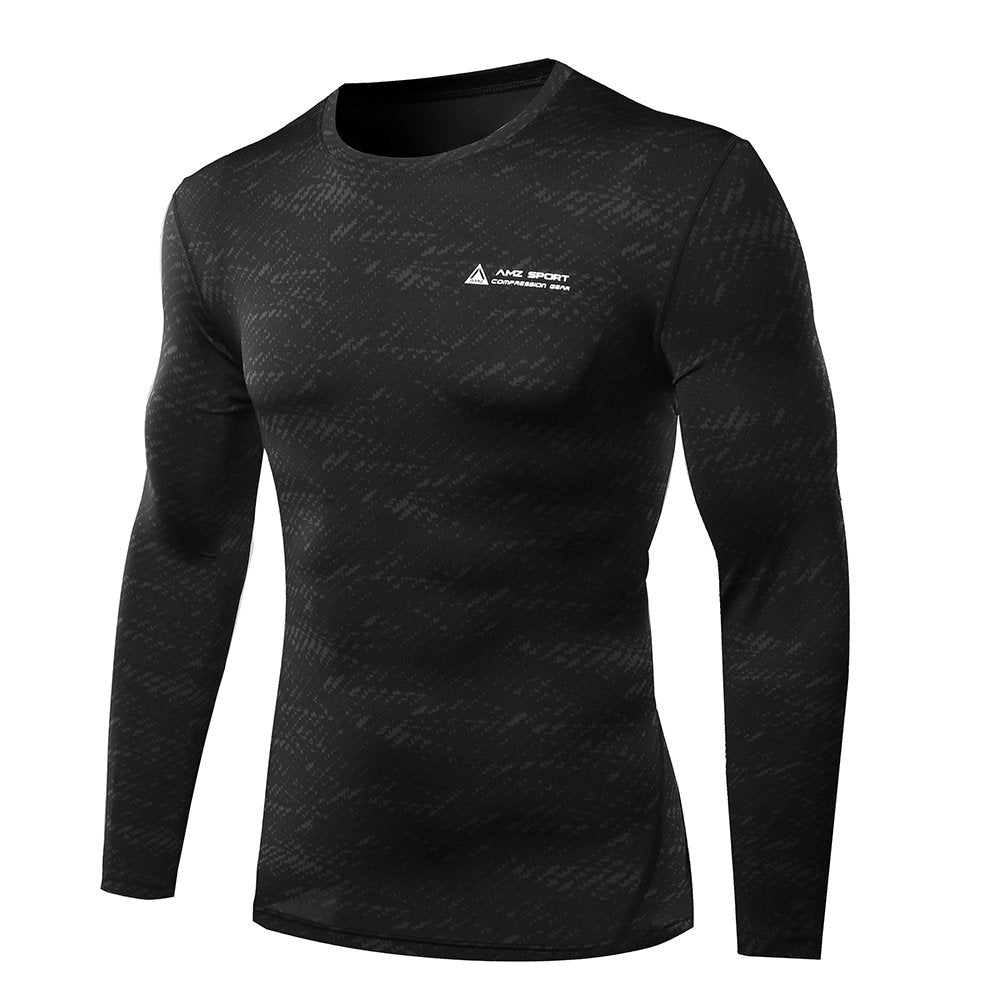 AMZSPORT Men's Long Sleeve Compression Shirt, All-Season