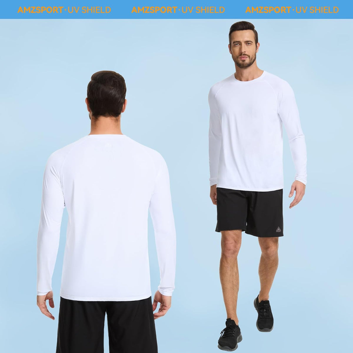 AMZSPORT Men's UPF 50+ Rash Guard Shirt