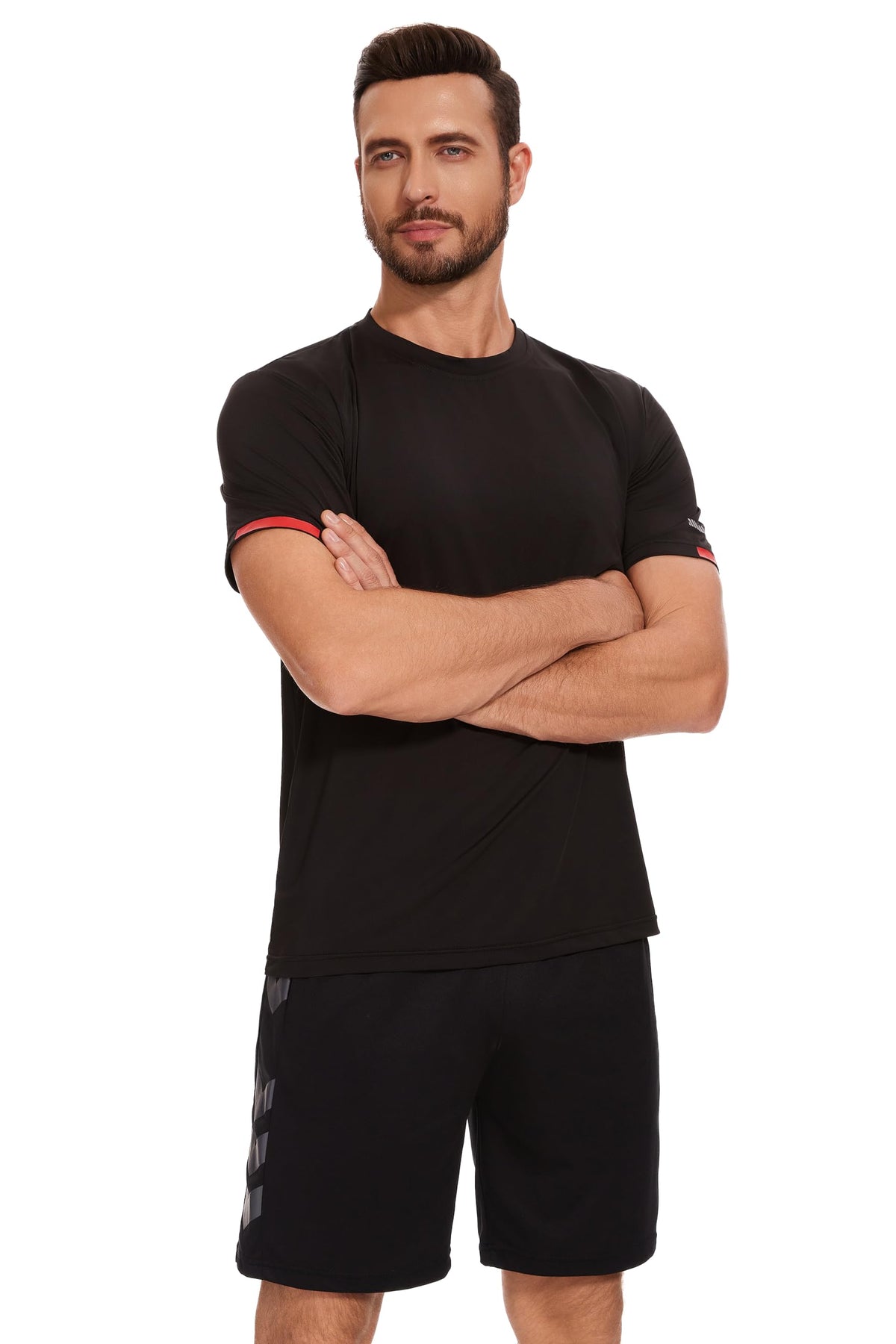 AMZSPORT Herren Sport T-Shirts, 3/5er-Pack Atmungsaktive & Schnelltrocknende Mesh Kurzarmshirts für Laufen, Training & Fitness