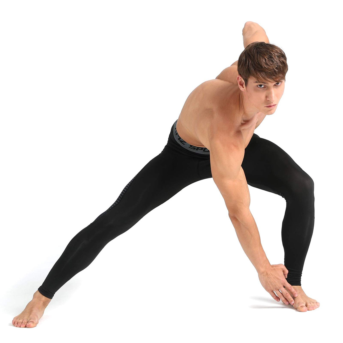 AMZSPORT Men's Quick-Dry Compression Running Tights