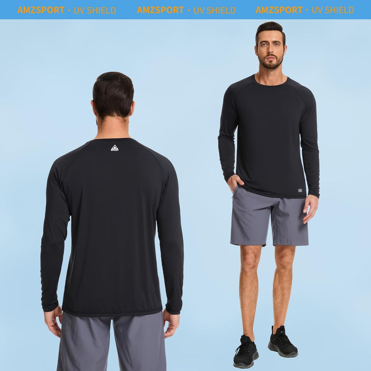 AMZSPORT Men's UPF 50+ Rash Guard Shirt