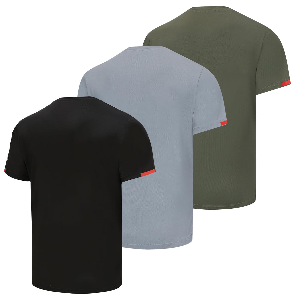 AMZSPORT Herren Sport T-Shirts, 3/5er-Pack Atmungsaktive & Schnelltrocknende Mesh Kurzarmshirts für Laufen, Training & Fitness