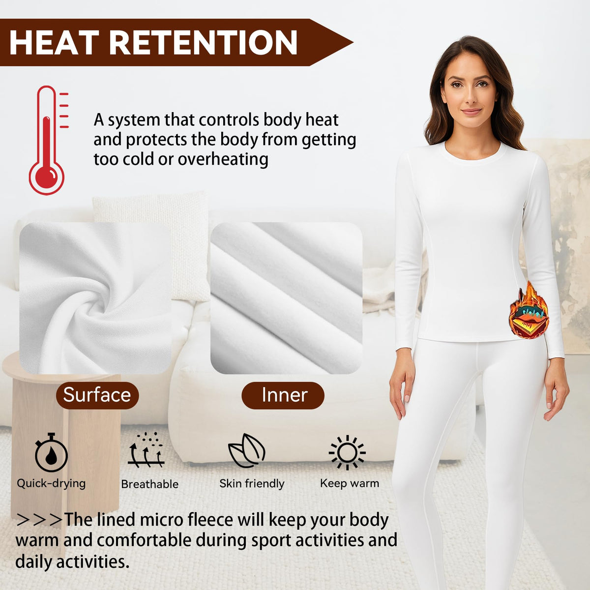 AMZSPORT Women's Thermal Long Sleeve Shirt Slim Fit Winter Base Layer