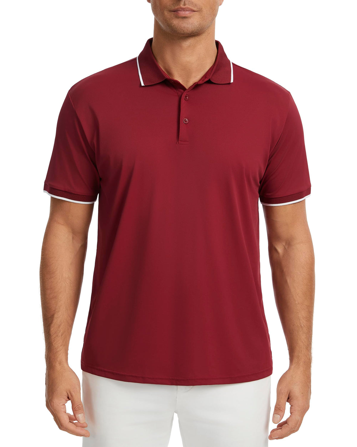 AMZSPORT Men's Short Sleeve Polo Shirt For Golf,Business Or Casual