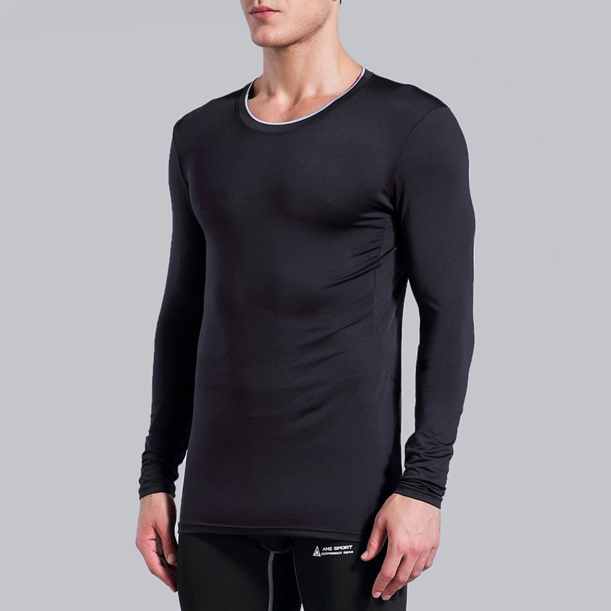 AMZSPORT Men's Long Sleeve Compression Shirt, All-Season