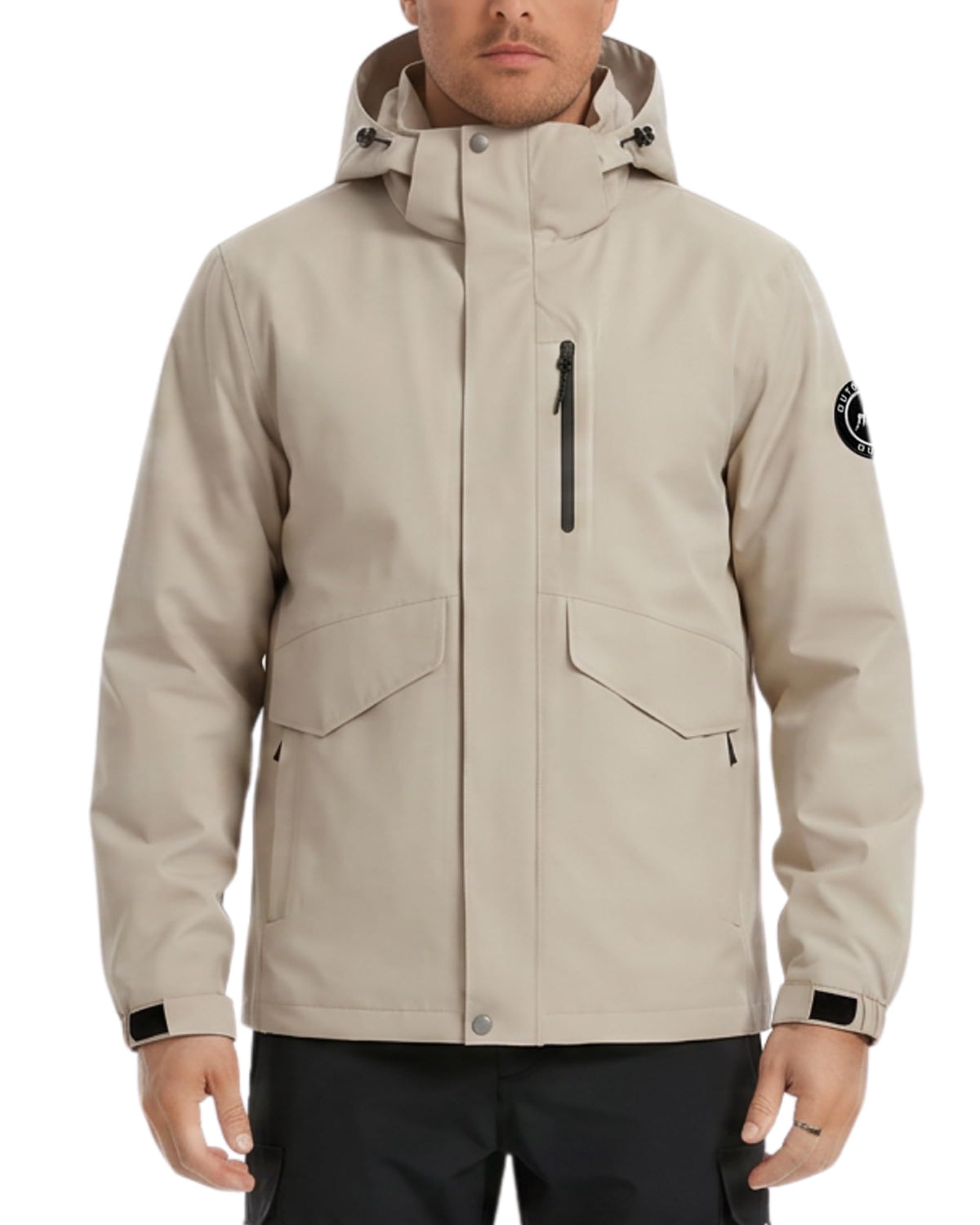 AMZSPORT Men's Hooded Rain Jacket