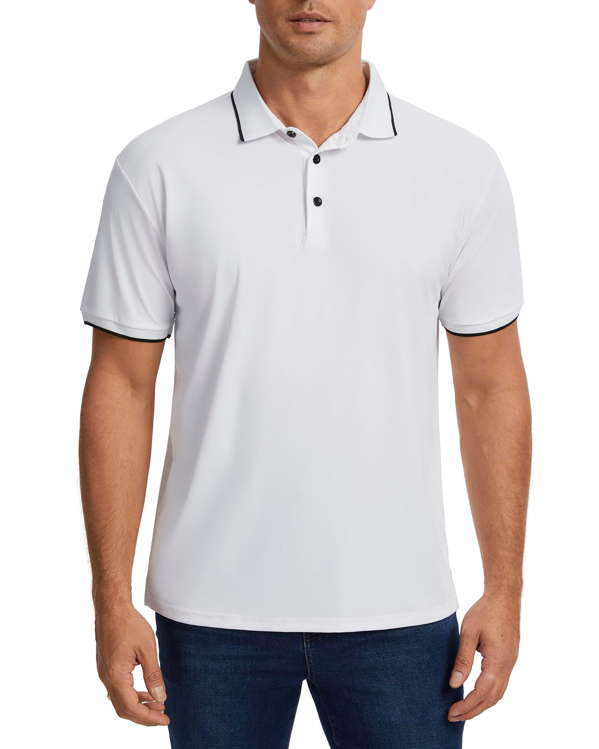 AMZSPORT Men's Short Sleeve Polo Shirt For Golf,Business Or Casual