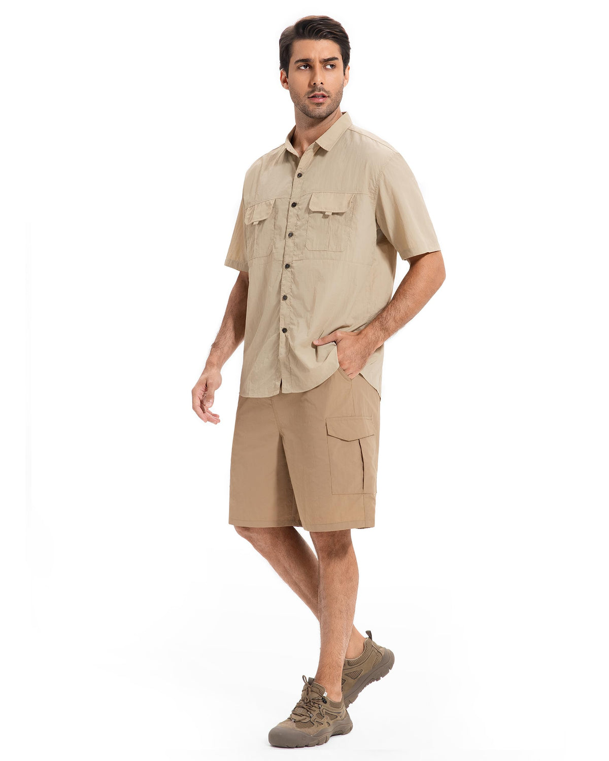 AMZSPORT Men's Lightweight Cargo Shorts with 5 Pockets