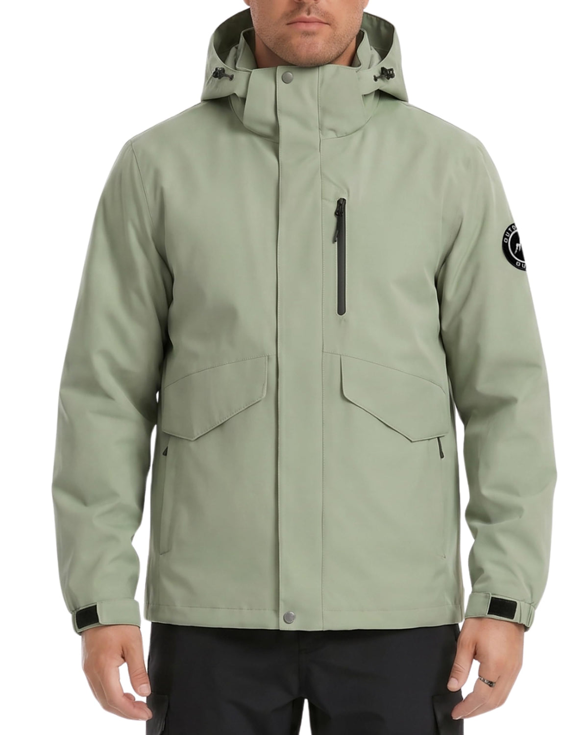 AMZSPORT Men's Hooded Rain Jacket