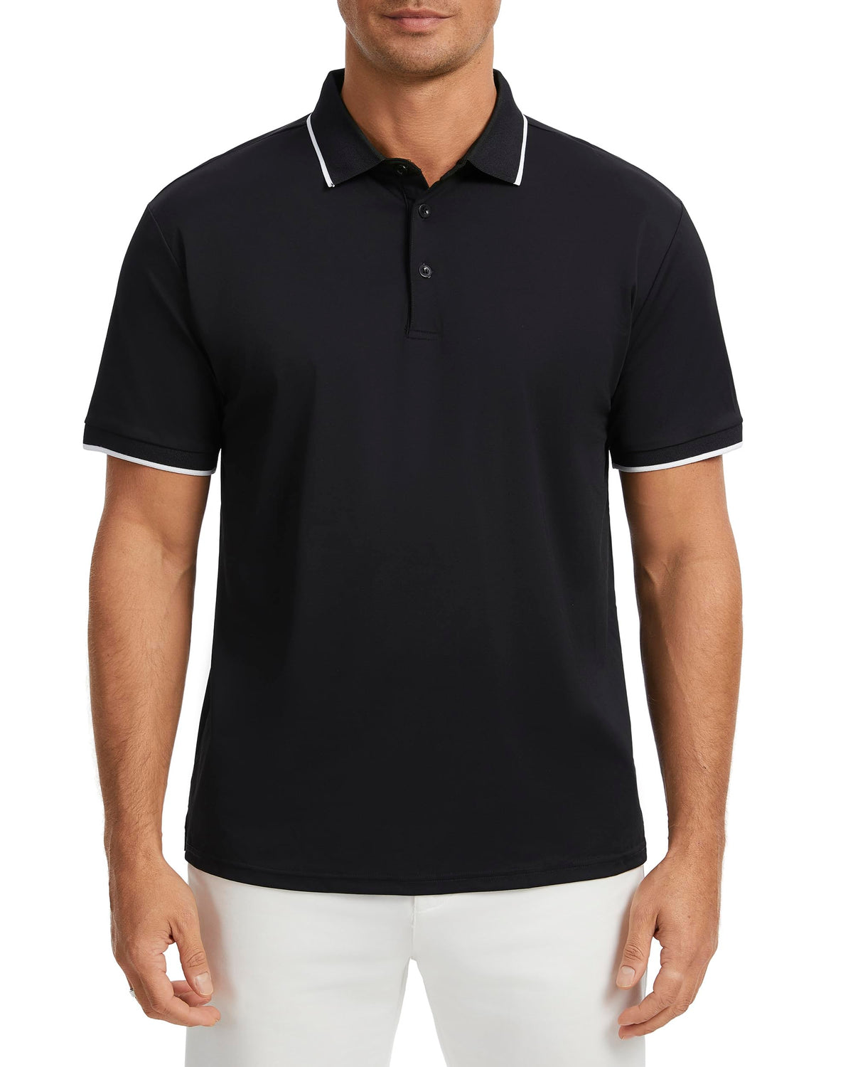 AMZSPORT Men's Short Sleeve Polo Shirt For Golf,Business Or Casual