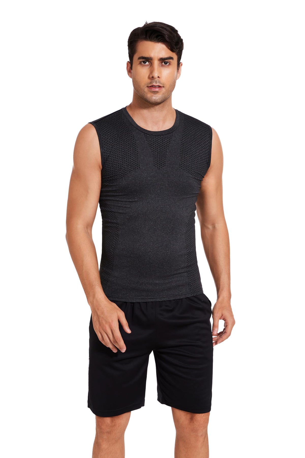 AMZSPORT Men's Sleeveless Compression Tank Top, Breathable