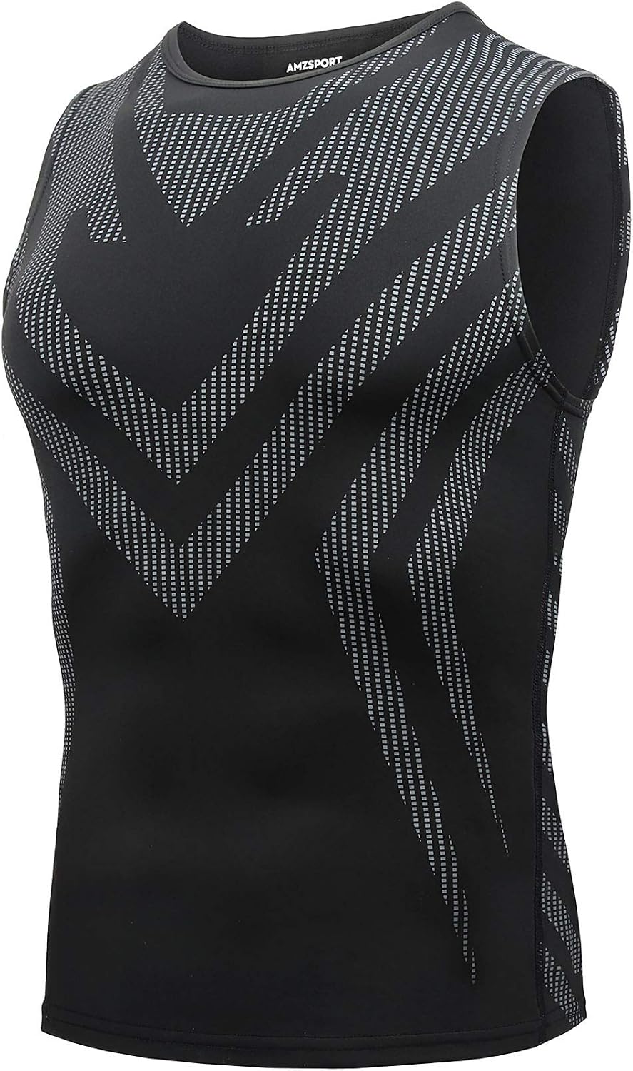 AMZSPORT Men's Compression Tank Top Sleeveless Base Layer Shirt