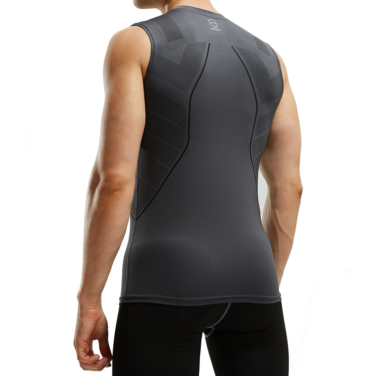 AMZSPORT Men's Compression Sleeveless Shirt, Sports Tank Top