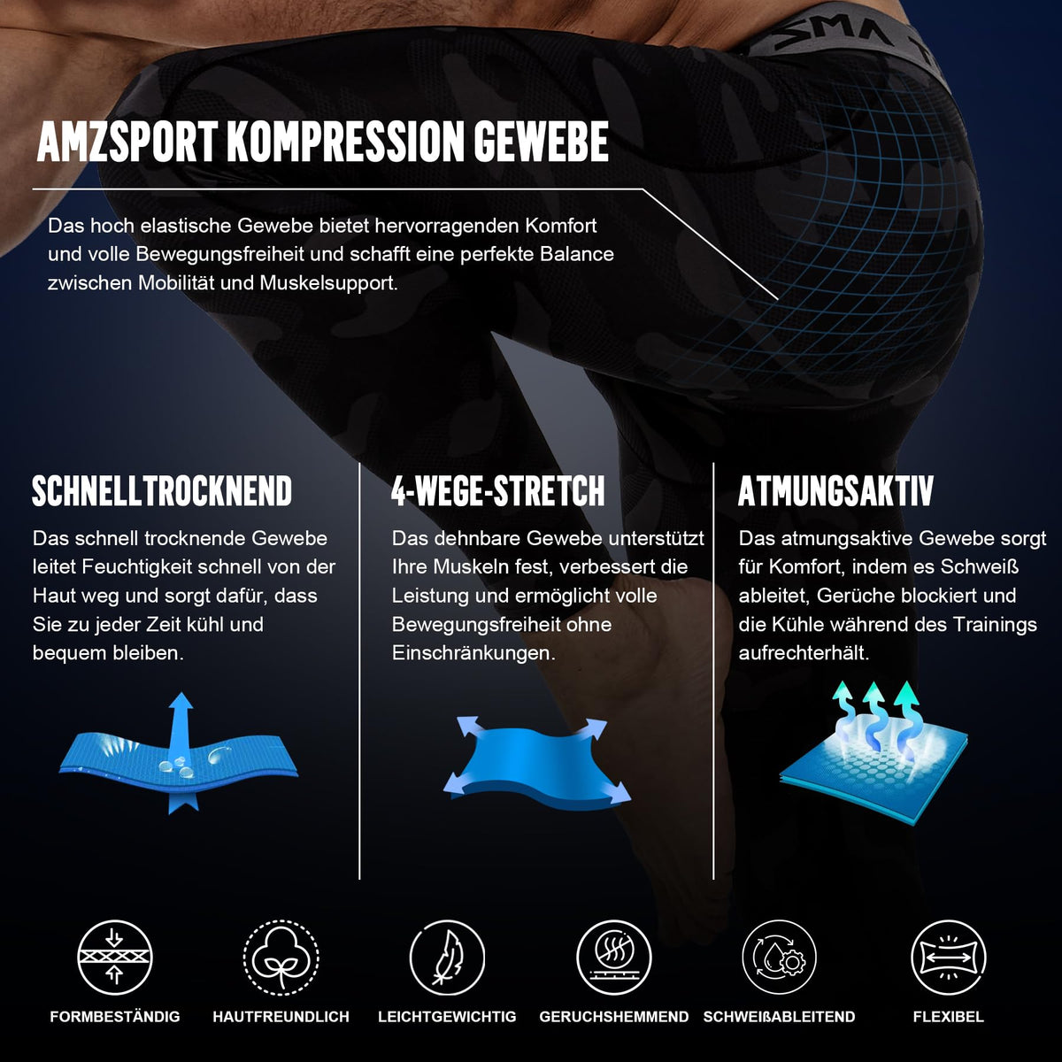 AMZSPORT Men's 2-Pack Compression Leggings