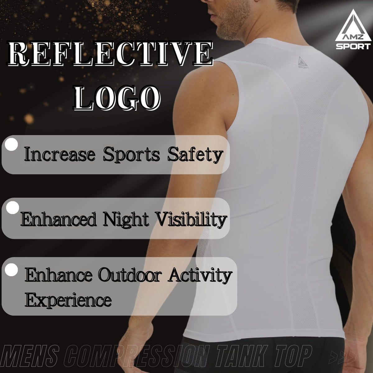 AMZSPORT Men's Sleeveless Compression Tank Top, Breathable
