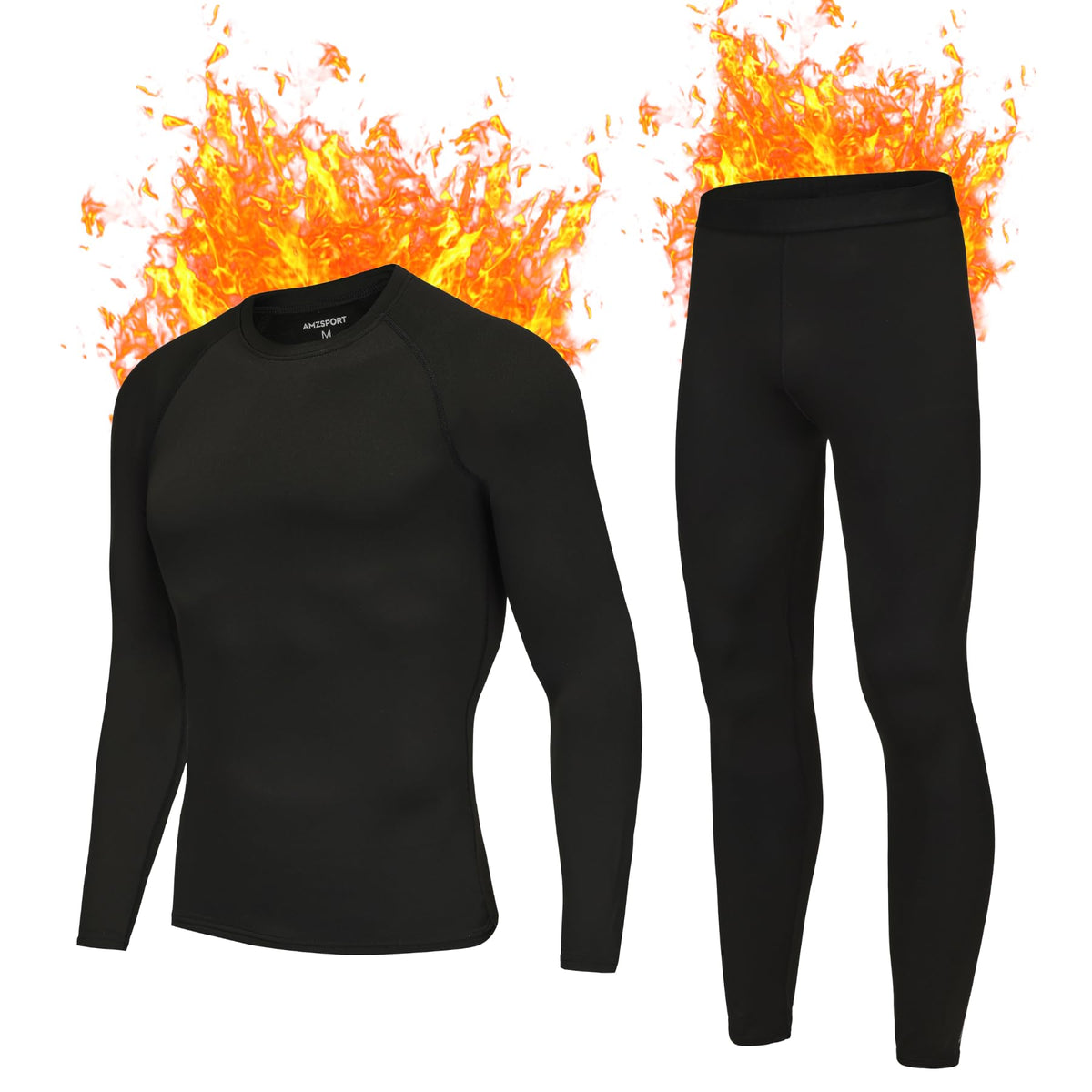 AMZSPORT Men's Warm Thermal Underwear Set, Base Layer