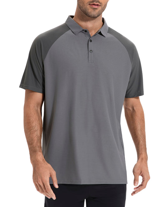 AMZSPORT Men's Short Sleeve Golf Polo Shirt For Tennis Sport
