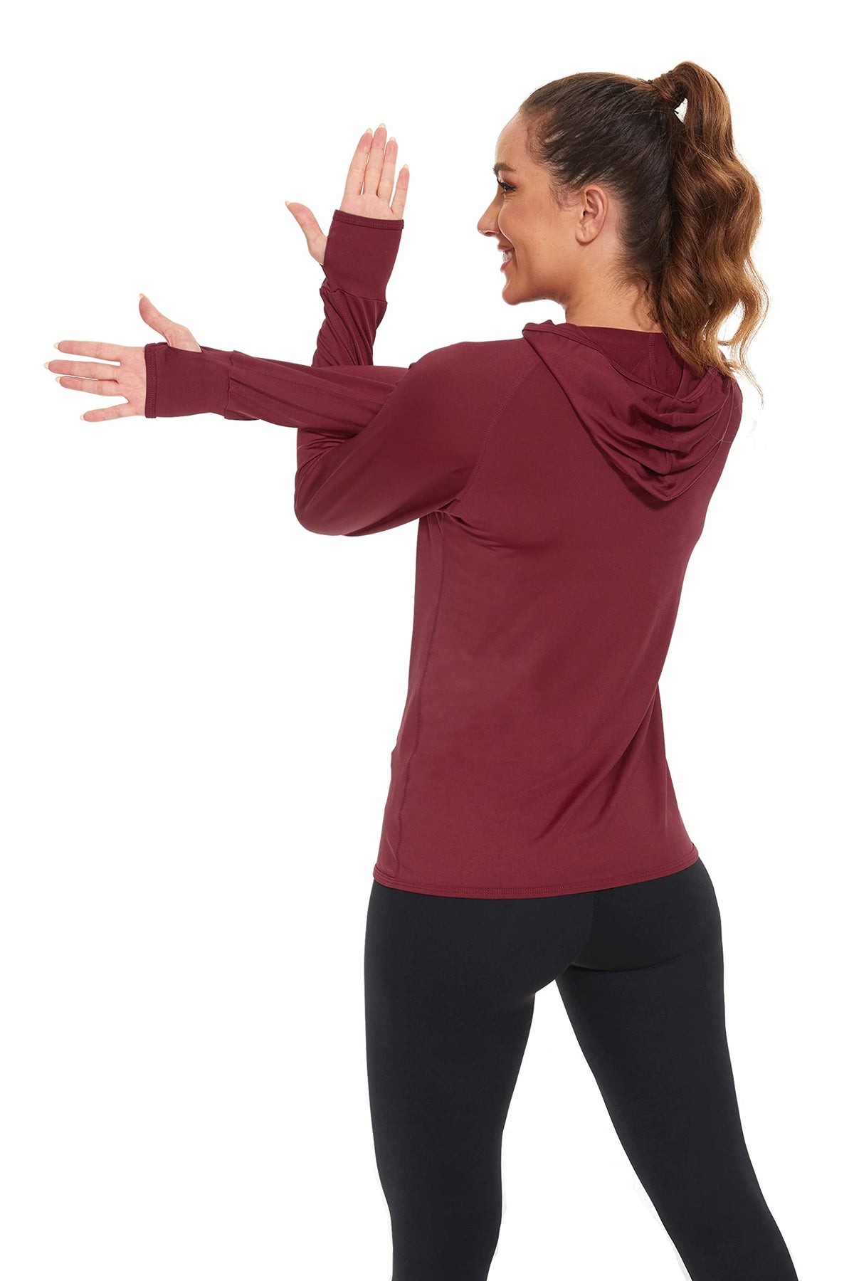 AMZSPORT Women's Running Jacket Long Sleeve Sports Zip-Up