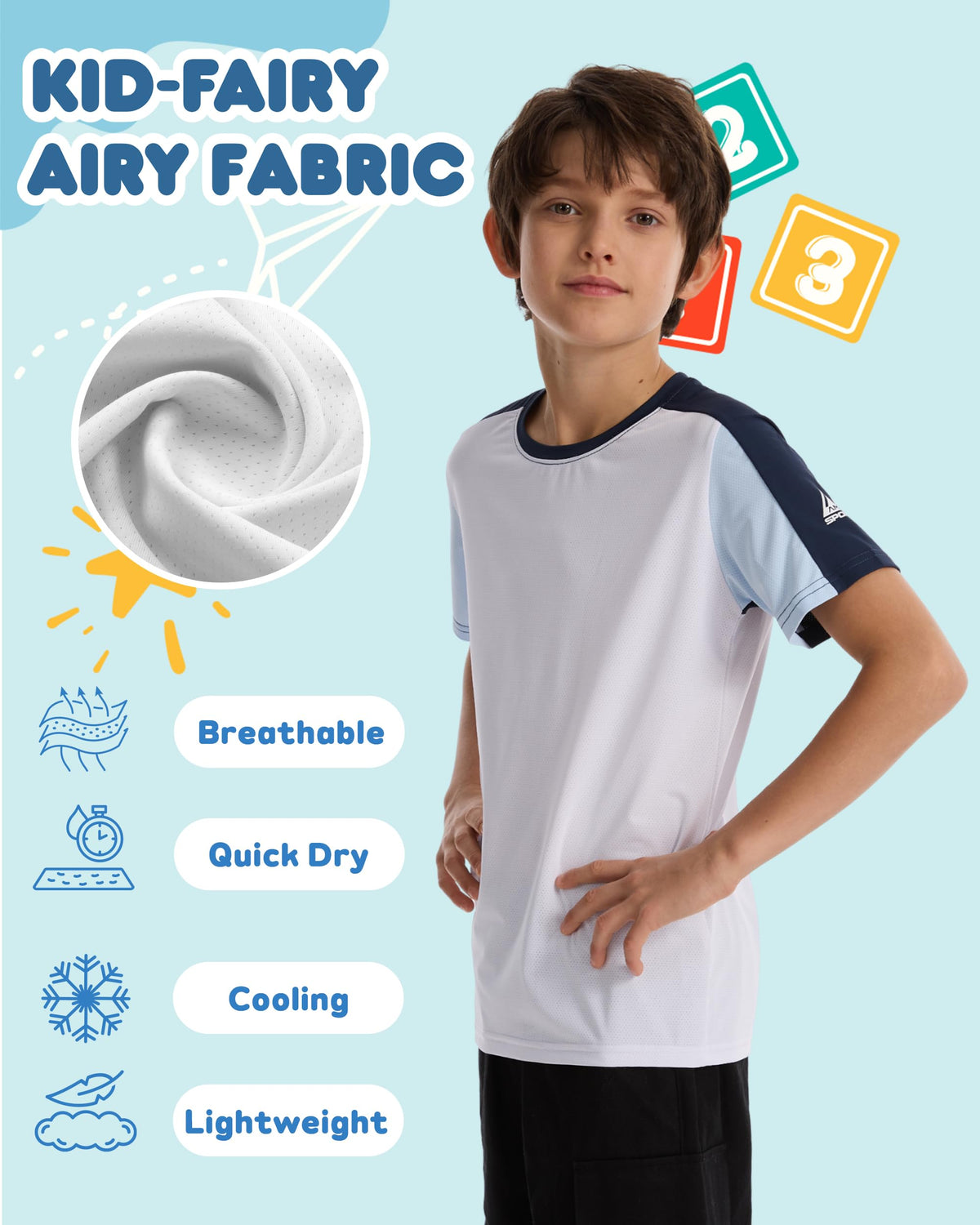AMZSPORT Kids Unisex Short Sleeve Sports T-Shirt For Football Training