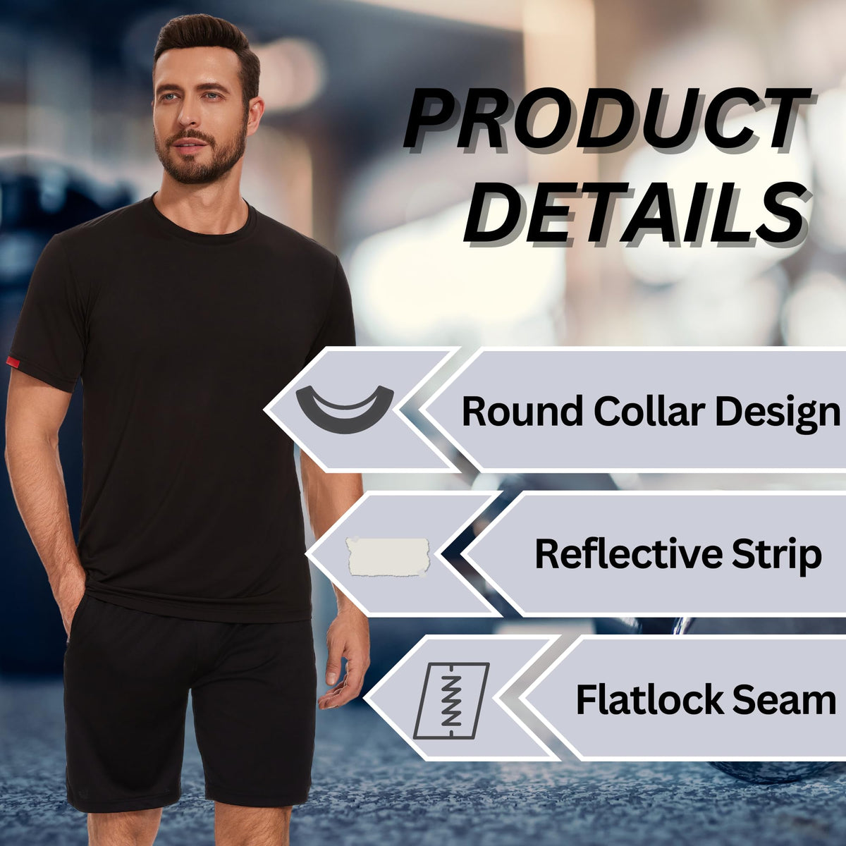 AMZSPORT Herren Sport T-Shirts, 3/5er-Pack Atmungsaktive & Schnelltrocknende Mesh Kurzarmshirts für Laufen, Training & Fitness