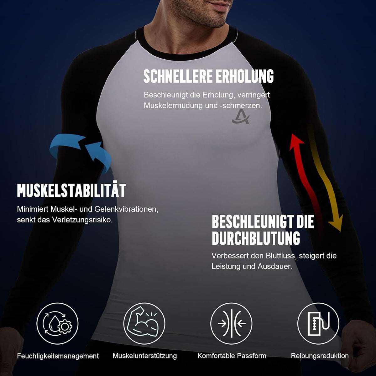 AMZSPORT Men's Long Sleeve Compression Shirt