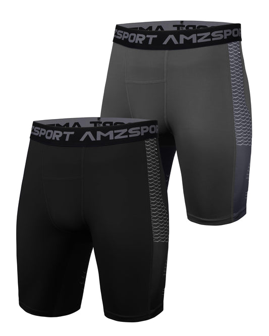 AMZSPORT Men's Breathable Compression Shorts