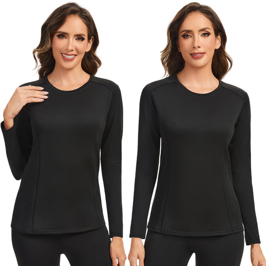 AMZSPORT Women's Thermal Long Sleeve Shirt Slim Fit Winter Base Layer
