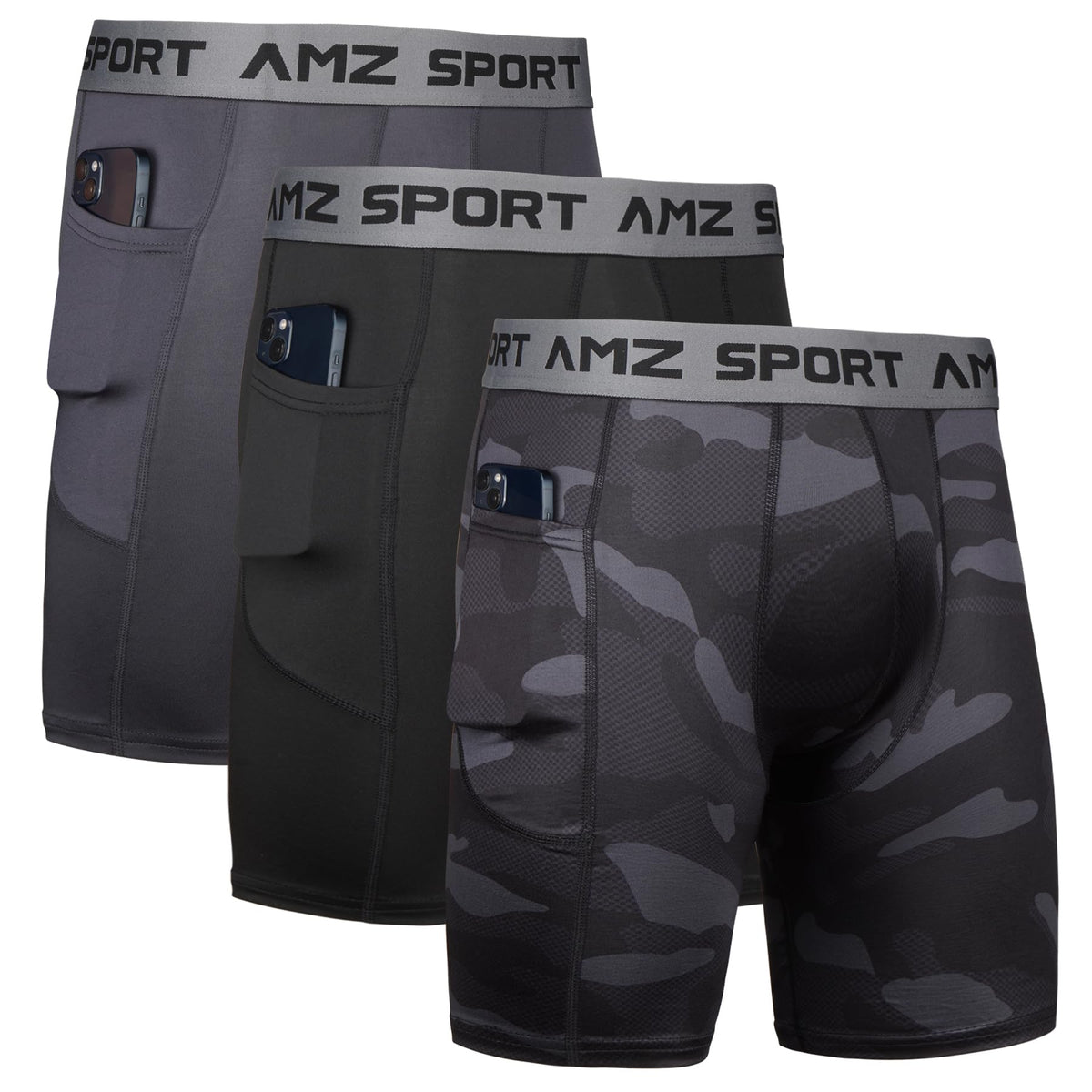 AMZSPORT Men's Breathable Compression Shorts